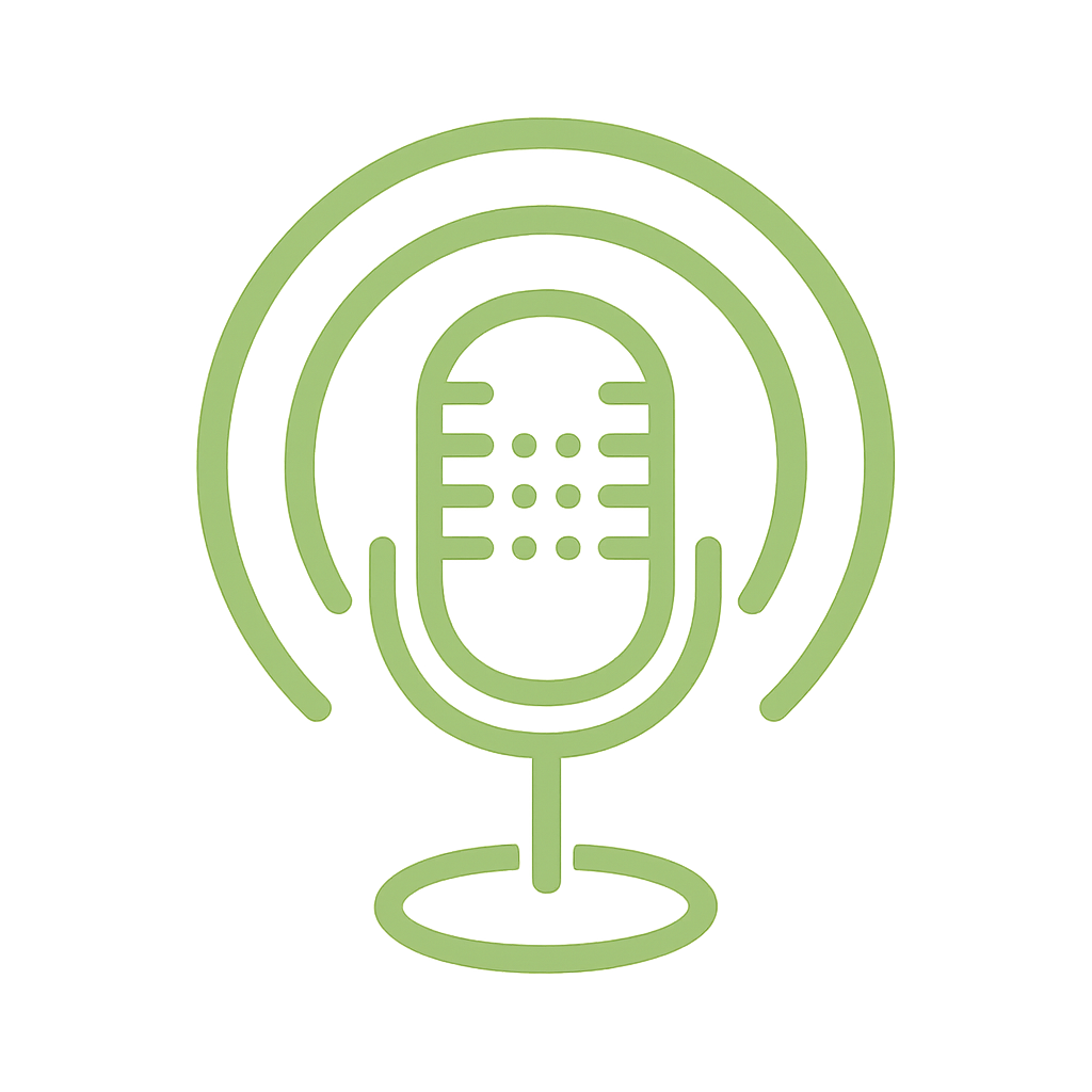 Logo de podcast sin el texto podcast y con lo color verde claro
